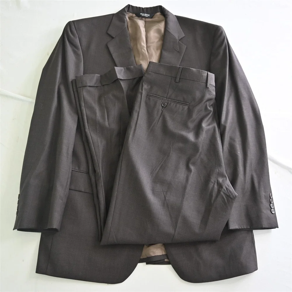 Jos. A. Bank 44L 36x32 Brown 100% Wool Gordon Mens Jacket Pants Suit